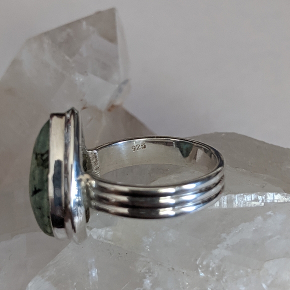 Natural Green Norwegian Turquoise, 925 Ring, 6 - Picture 4 of 7
